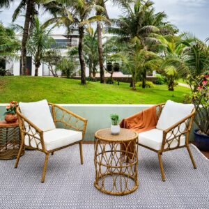 Home 104 Bộ Bàn Ghế Mây Nhựa ngoài trời Sheldon