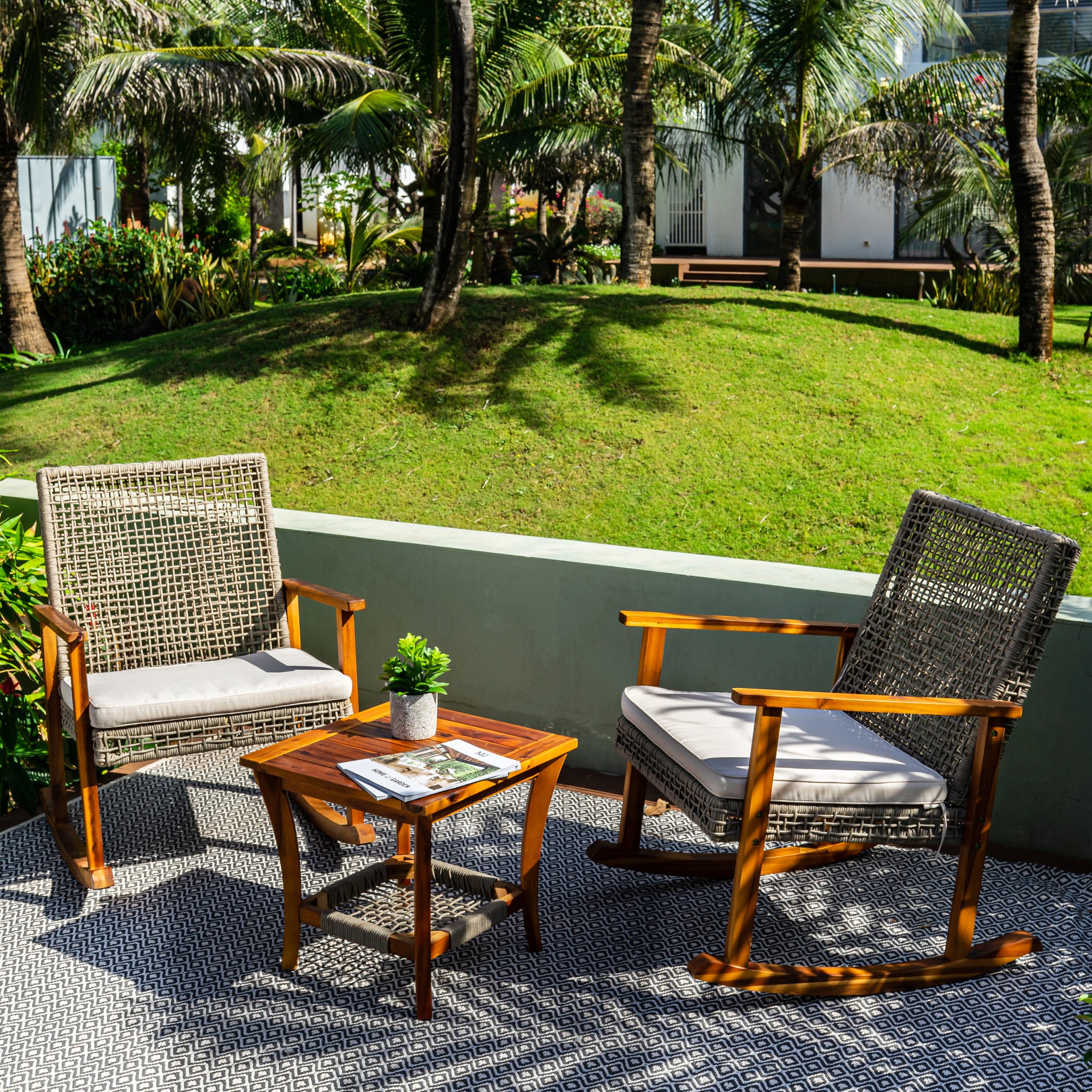 Bộ Bàn Ghế Bập Bênh Dây Rope Arched