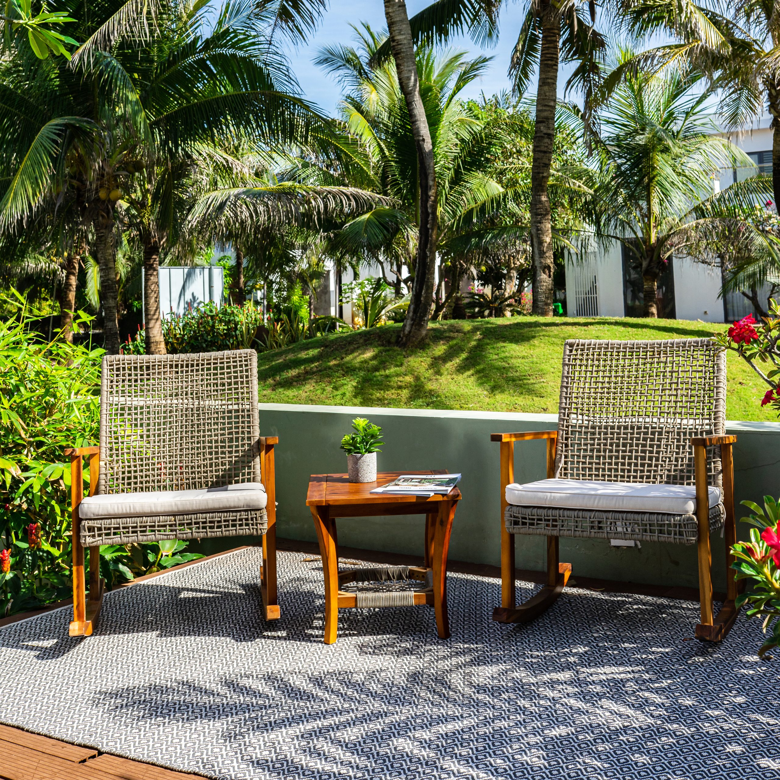 Bộ Bàn Ghế Bập Bênh Dây Rope Arched