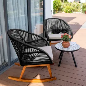 Ghế bập bênh Dây Rope Lucerne - đen