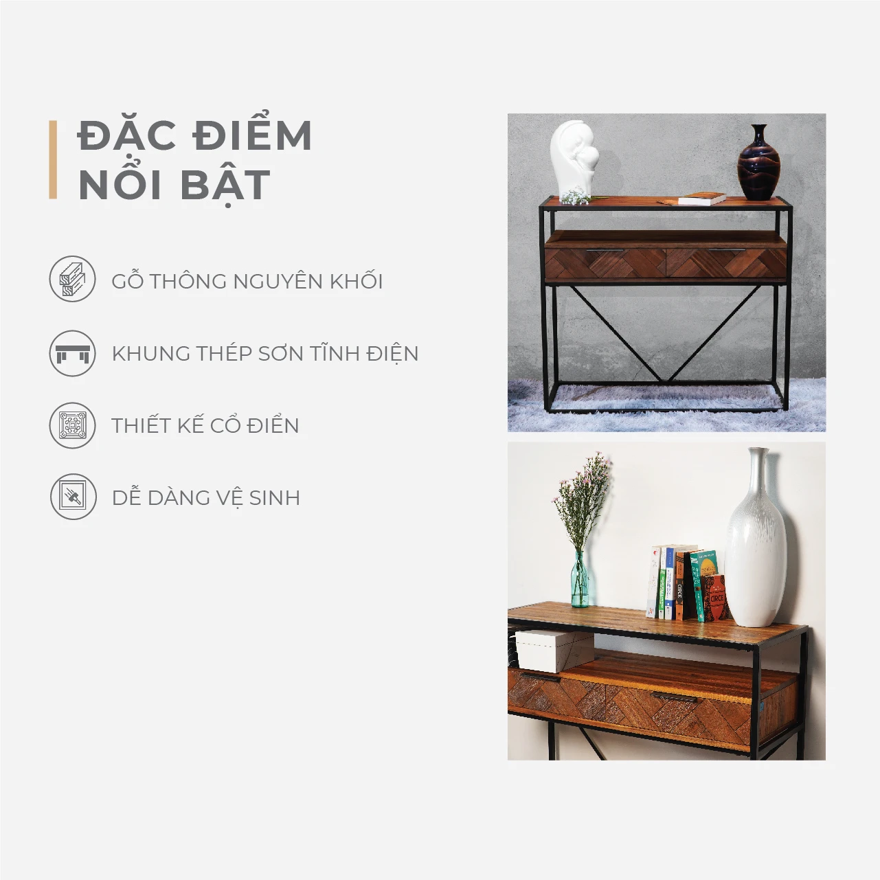 Bàn Trang Trí Nội Thất - Bàn Dựa Tường - Bàn Chân Quỳ 19 Bàn Trang Trí Nội Thất - Bàn Dựa Tường - Bàn Chân Quỳ