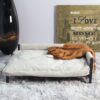 Giường Sofa Hình Chữ Nhật Cho Chó Mèo – Vải Teddy Trắng Kem