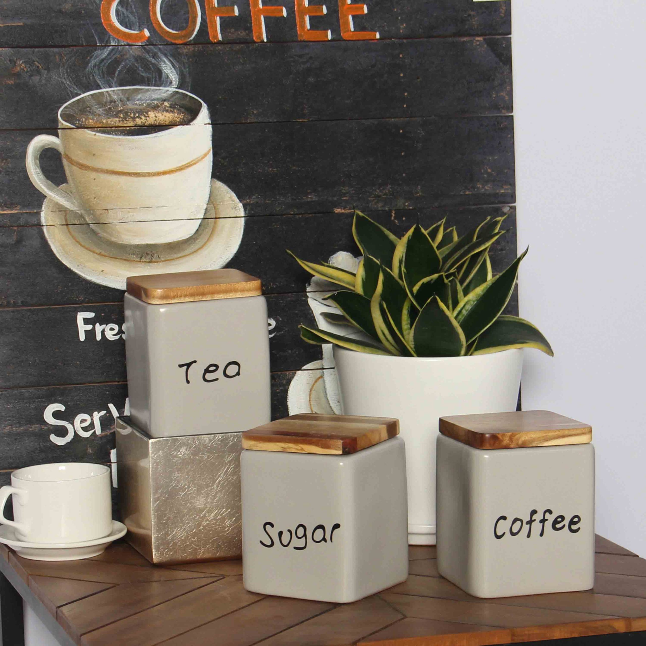Hũ Gốm Sứ Đựng Thực Phẩm LOTUS (Coffee - Tea - Sugar) 18 Hũ Gốm Sứ Đựng Thực Phẩm LOTUS (Coffee - Tea - Sugar)