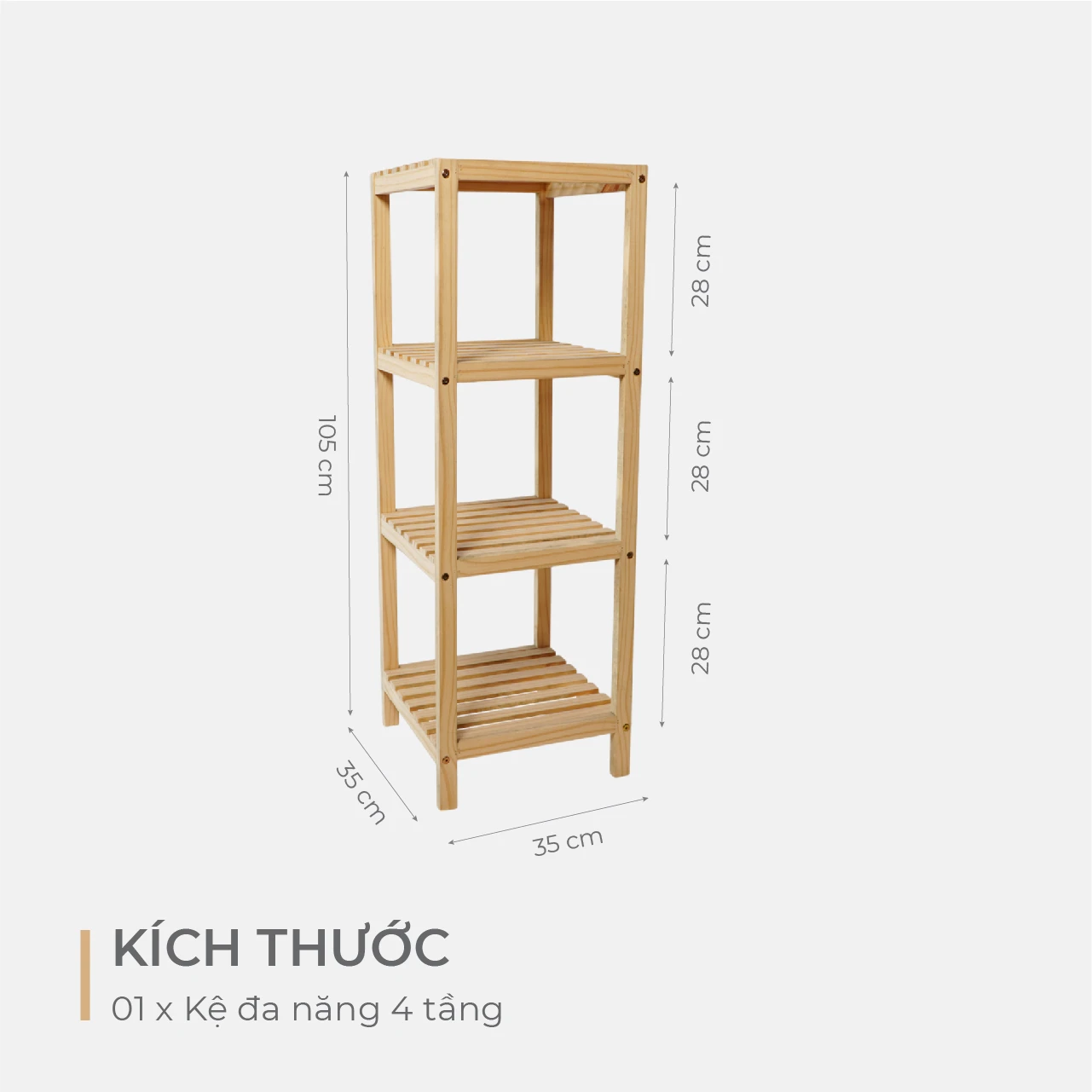 Kệ Đa Năng 4 Tầng Gỗ Thông 12 Kệ Đa Năng 4 Tầng Gỗ Thông
