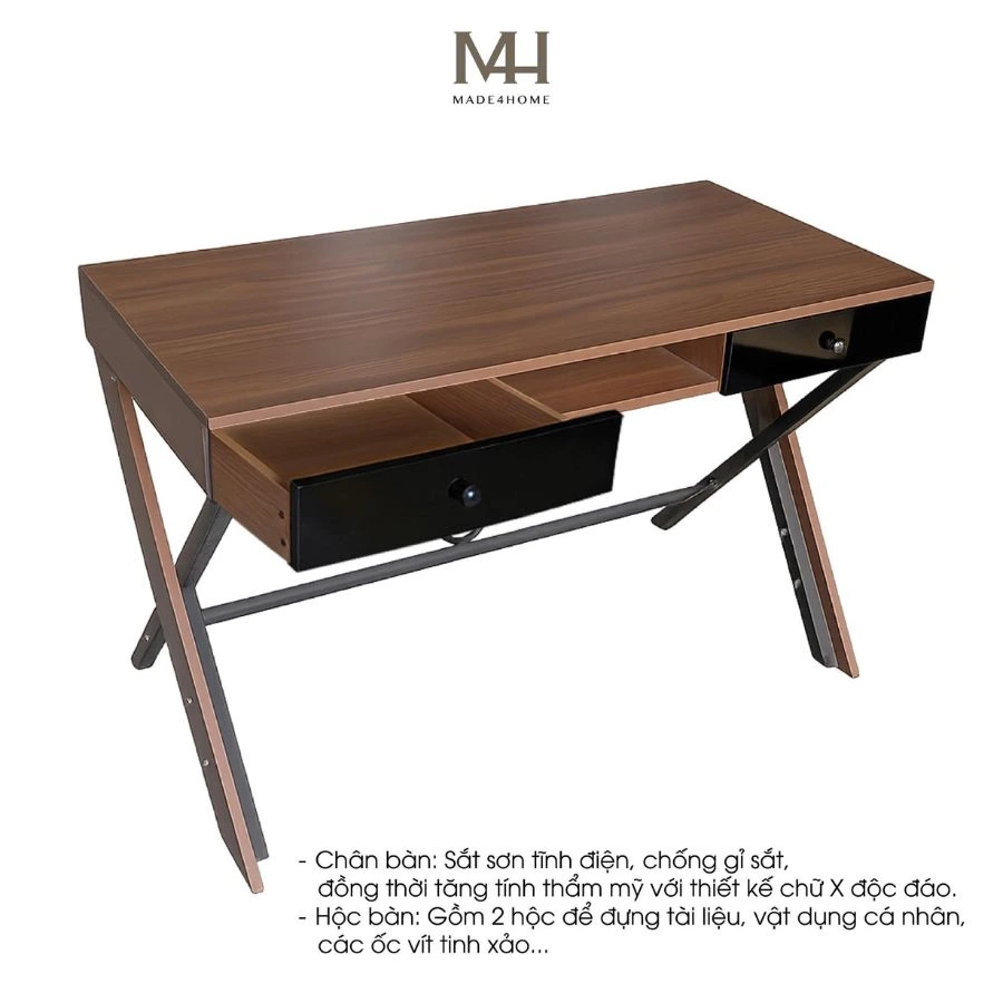 Bàn làm việc Bertha - Gỗ MDF chống trầy, có hộc tiện lợi 4 Bàn làm việc Bertha
