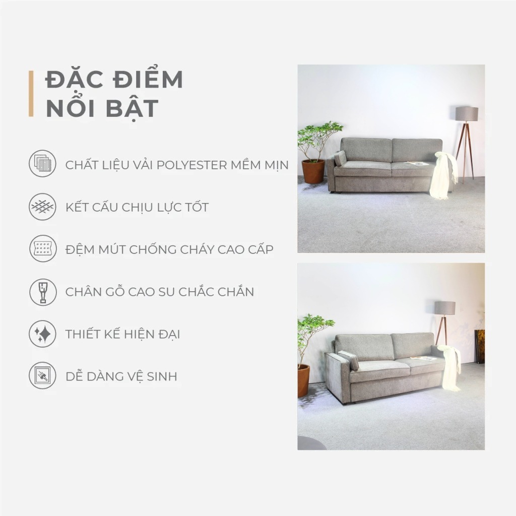 Bộ Sofa Emeril - Grey (Ghế 2) 5 Bộ Sofa Emeril - Grey (Ghế 2) - Ảnh 5