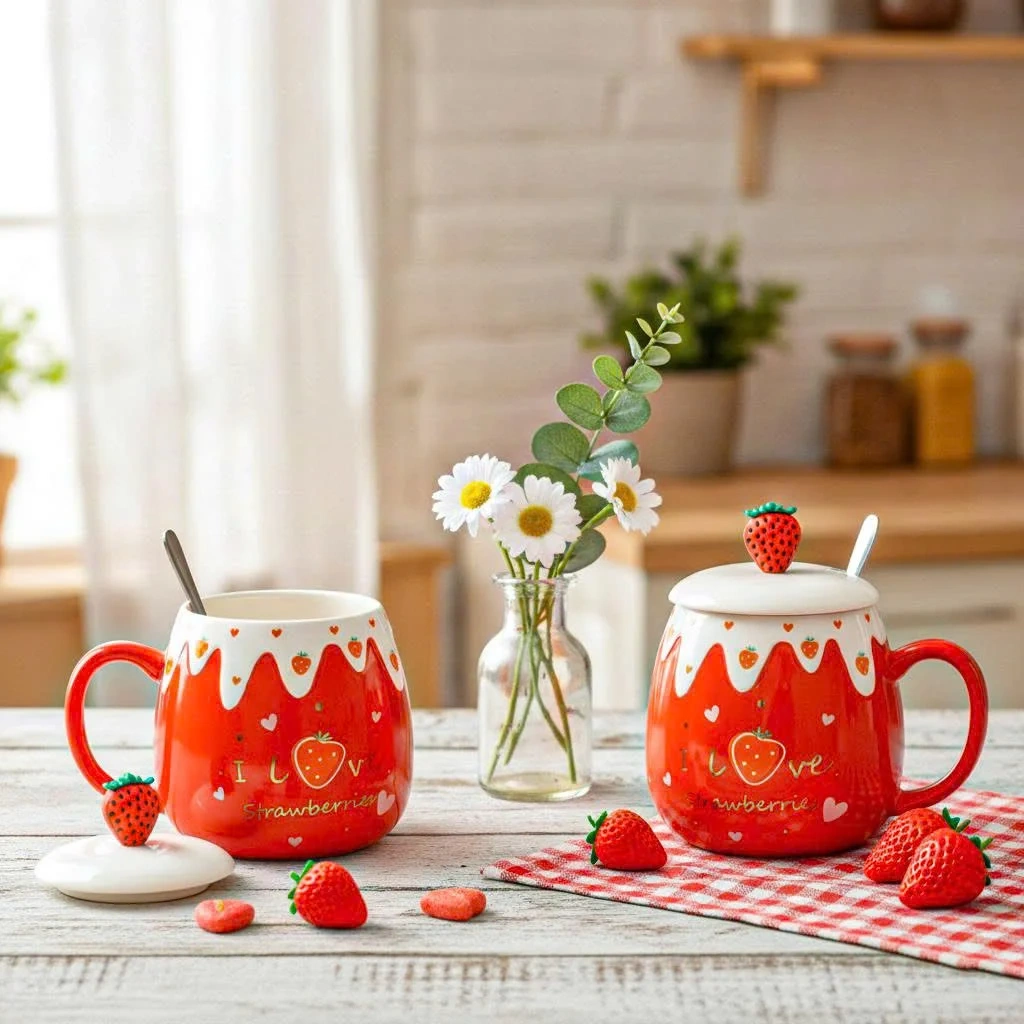 Ly Sứ Yummy Đỏ - 400ml 1 Ly Sứ Yummy Đỏ - 400ml