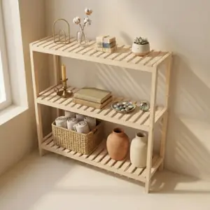 Kệ Dép Gỗ 3 Tầng Pine Lắp Ráp Made4Home