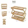 Kệ Dép Gỗ Zích Zắc 3 Tầng Pine Lắp Ráp - Vàng