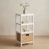 Tủ Gỗ 3 Ngăn - 1 Sọt Lục Bình - Trắng 8 Tủ Gỗ 3 Ngăn - 1 Sọt Lục Bình - Trắng