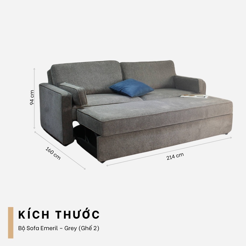 Bộ Sofa Emeril - Grey (Ghế 2) 7 Bộ Sofa Emeril - Grey (Ghế 2) - Ảnh 7