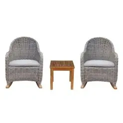 Bộ Bàn Ghế Bập Bênh Mây Nhựa Milan 2 Bộ Bàn Ghế Bập Bênh Mây Nhựa Milan - Ảnh 2