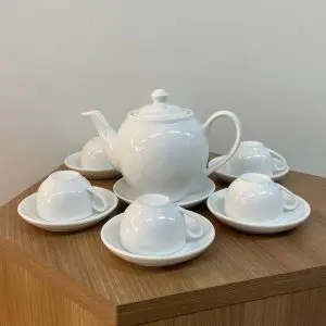 Bộ Ấm Trà Procelain - Màu Trắng 2 Bộ Ấm Trà Procelain - Màu Trắng - Ảnh 2