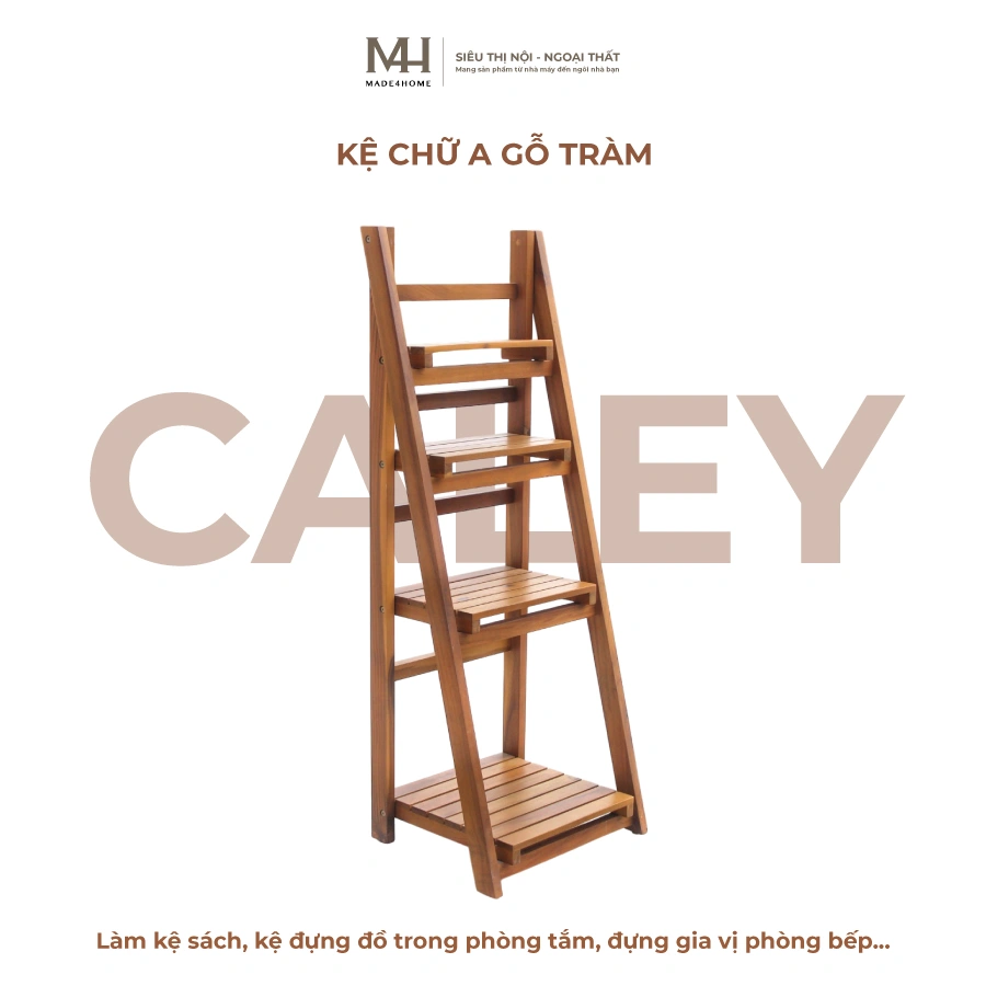 Kệ chữ A gỗ tràm Caley - màu nâu