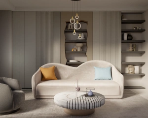 Sofa Carmencita 1m8 – Thiết Kế Uốn Lượn Nghệ Thuật, Khung Gỗ Tràm, Bọc Nhung Cao Cấp