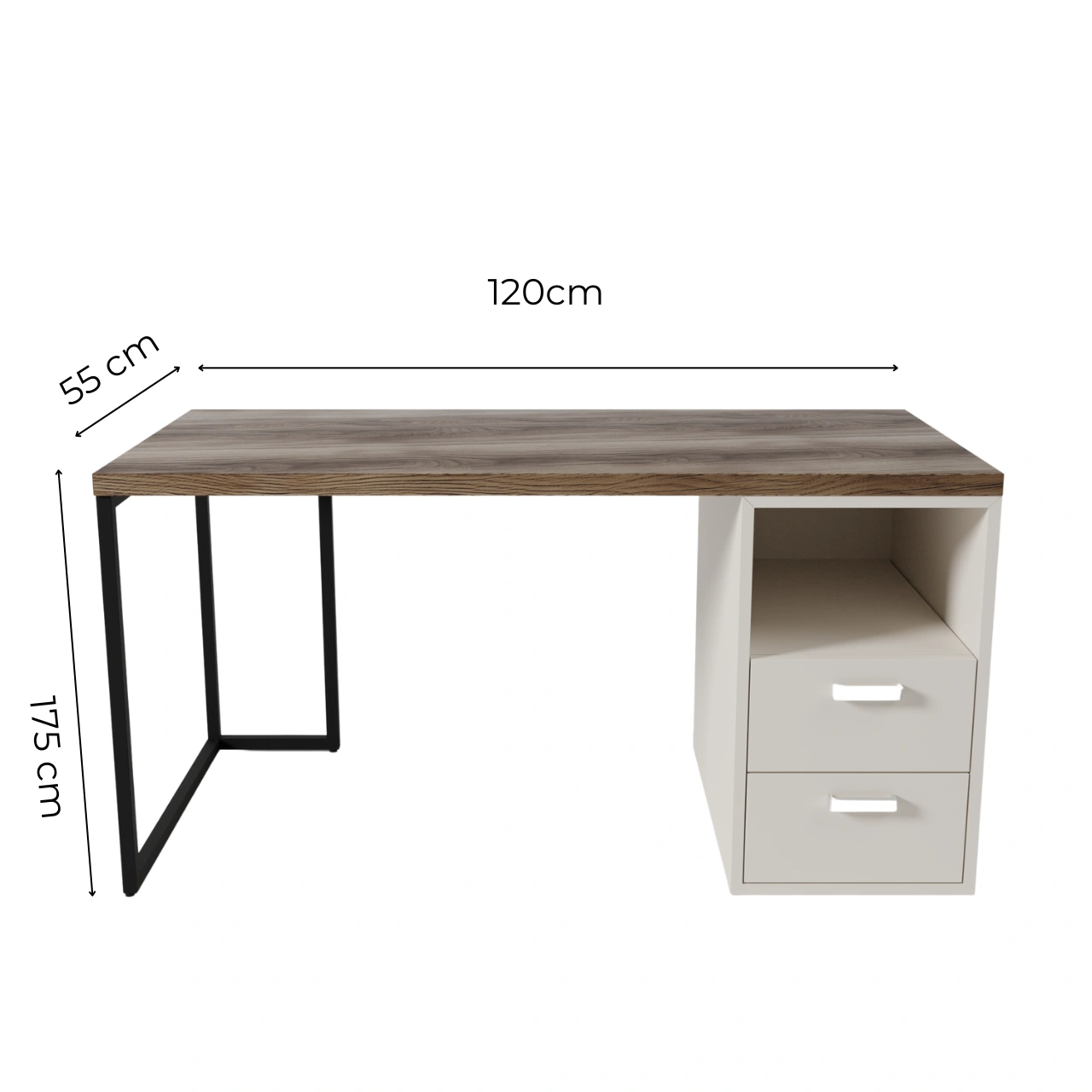 Bàn làm việc kèm hộc Gray- Gỗ MDF phủ Melanin chống trầy 26 Bàn làm việc kèm hộc Gray- Gỗ MDF phủ Melanin chống trầy