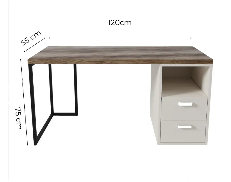 Bàn làm việc kèm hộc Gray- Gỗ MDF phủ Melanin chống trầy 11 Bàn làm việc kèm hộc Gray- Gỗ MDF phủ Melanin chống trầy - Ảnh 11