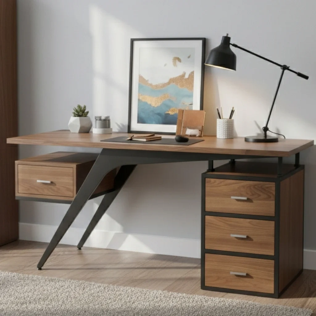 Bàn làm việc cánh chim Soar gỗ MDF phủ melanin chống thấm nước Made4Home