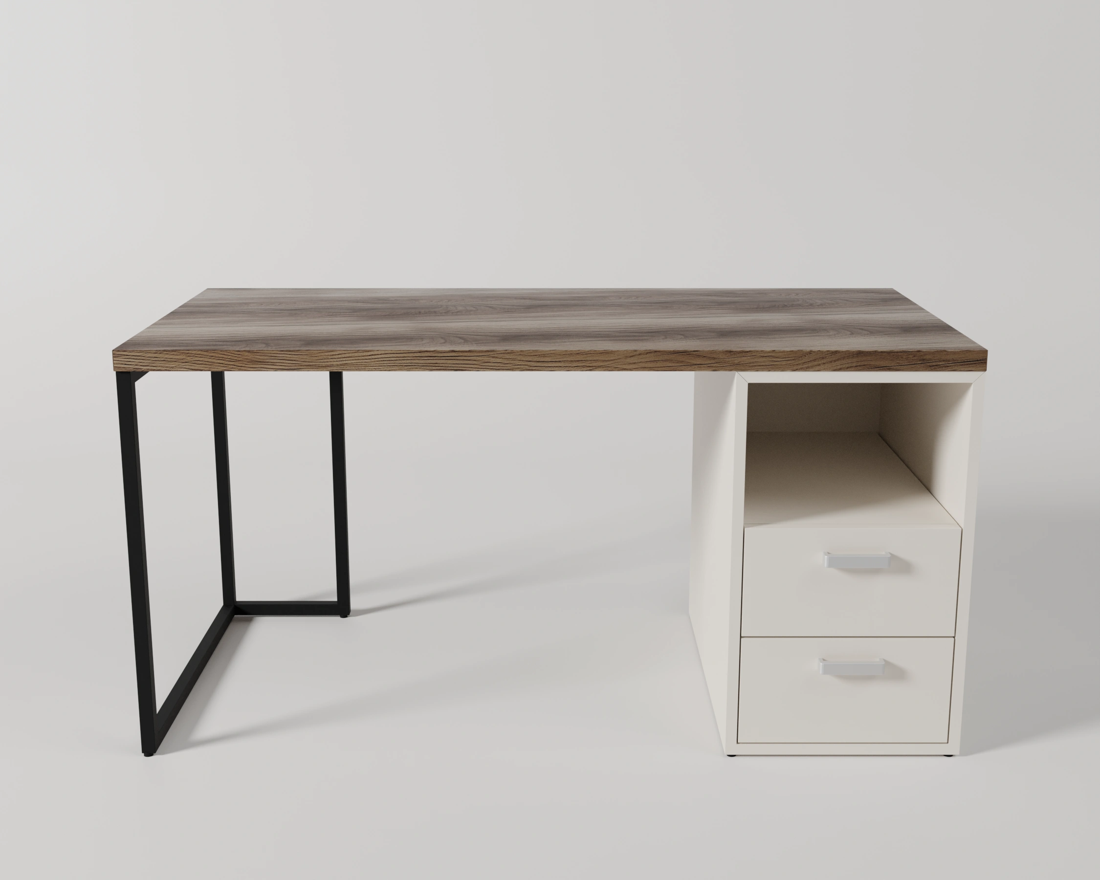 Bàn làm việc kèm hộc Gray- Gỗ MDF phủ Melanin chống trầy 24 Bàm làm việc kèm hộc Gray