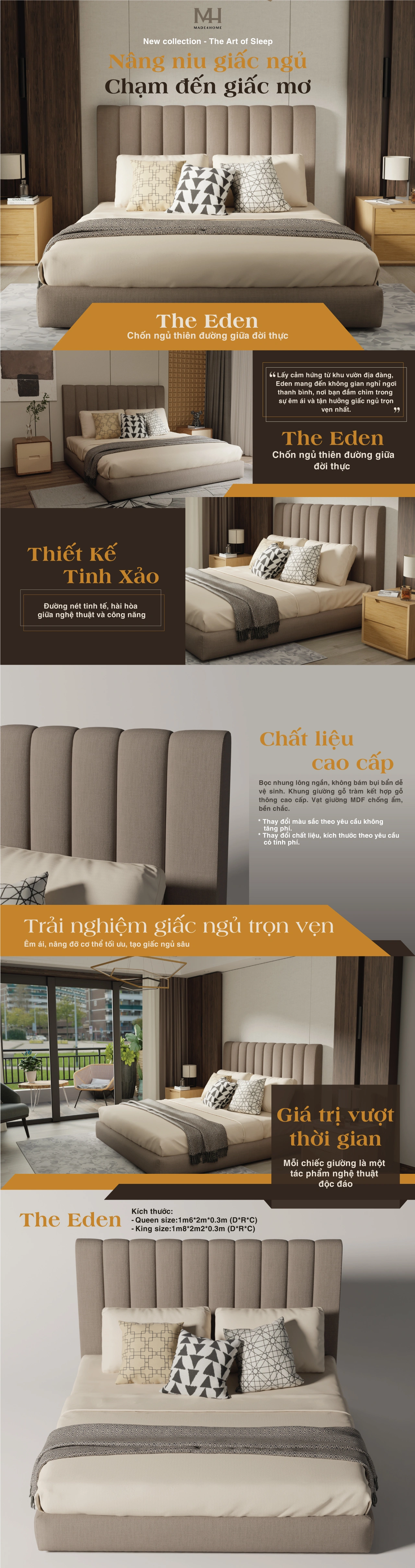 Giường ngủ Eden M4H