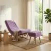 Ghế thư giãn Horizon màu tím – Ghế bập bênh cao cấp gỗ thông nhập khẩu, vải nhung mềm mịn