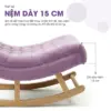 Ghế thư giãn Horizon màu tím – Ghế bập bênh cao cấp gỗ thông nhập khẩu, vải nhung mềm mịn