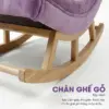 Ghế thư giãn Horizon màu tím – Ghế bập bênh cao cấp gỗ thông nhập khẩu, vải nhung mềm mịn