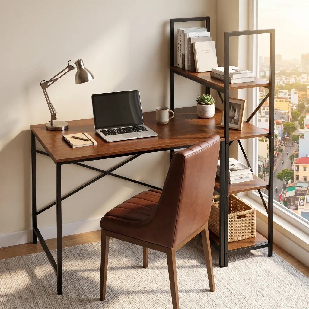 Bàn Làm Việc Lymon – Gỗ MDF - Chân Sắt Sơn Tĩnh Điện 5 Bàn Làm Việc Lymon – Gỗ MDF - Chân Sắt Sơn Tĩnh Điện - Ảnh 5