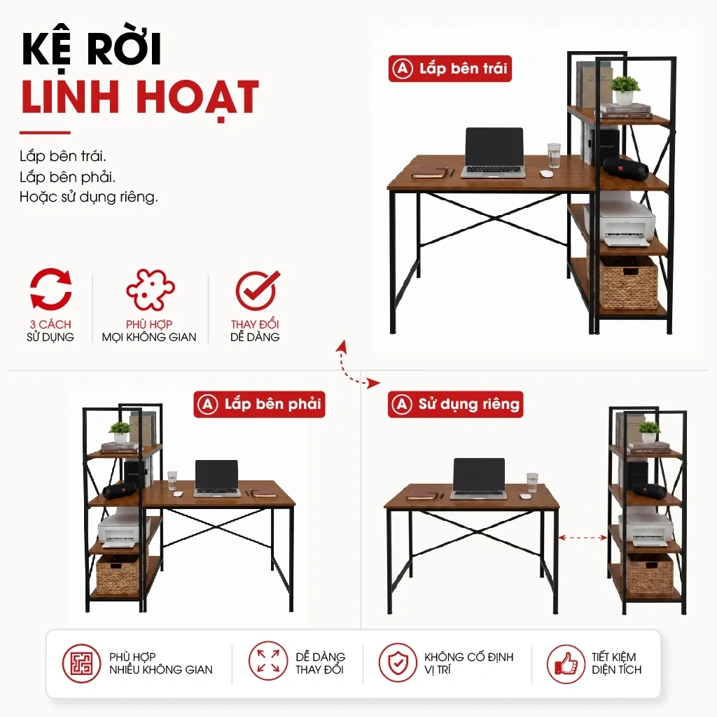 Bàn Làm Việc Lymon – Gỗ MDF - Chân Sắt Sơn Tĩnh Điện 15 Bàn Làm Việc Lymon – Gỗ MDF - Chân Sắt Sơn Tĩnh Điện - Ảnh 15