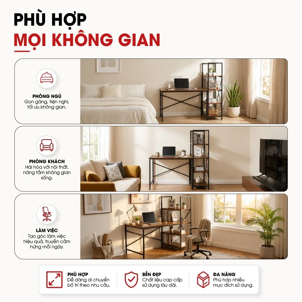 Bàn Làm Việc Lymon – Gỗ MDF - Chân Sắt Sơn Tĩnh Điện 11 Bàn Làm Việc Lymon – Gỗ MDF - Chân Sắt Sơn Tĩnh Điện - Ảnh 11