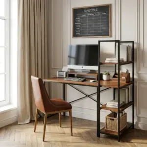 Bàn Làm Việc Lymon – Gỗ MDF - Chân Sắt Sơn Tĩnh Điện