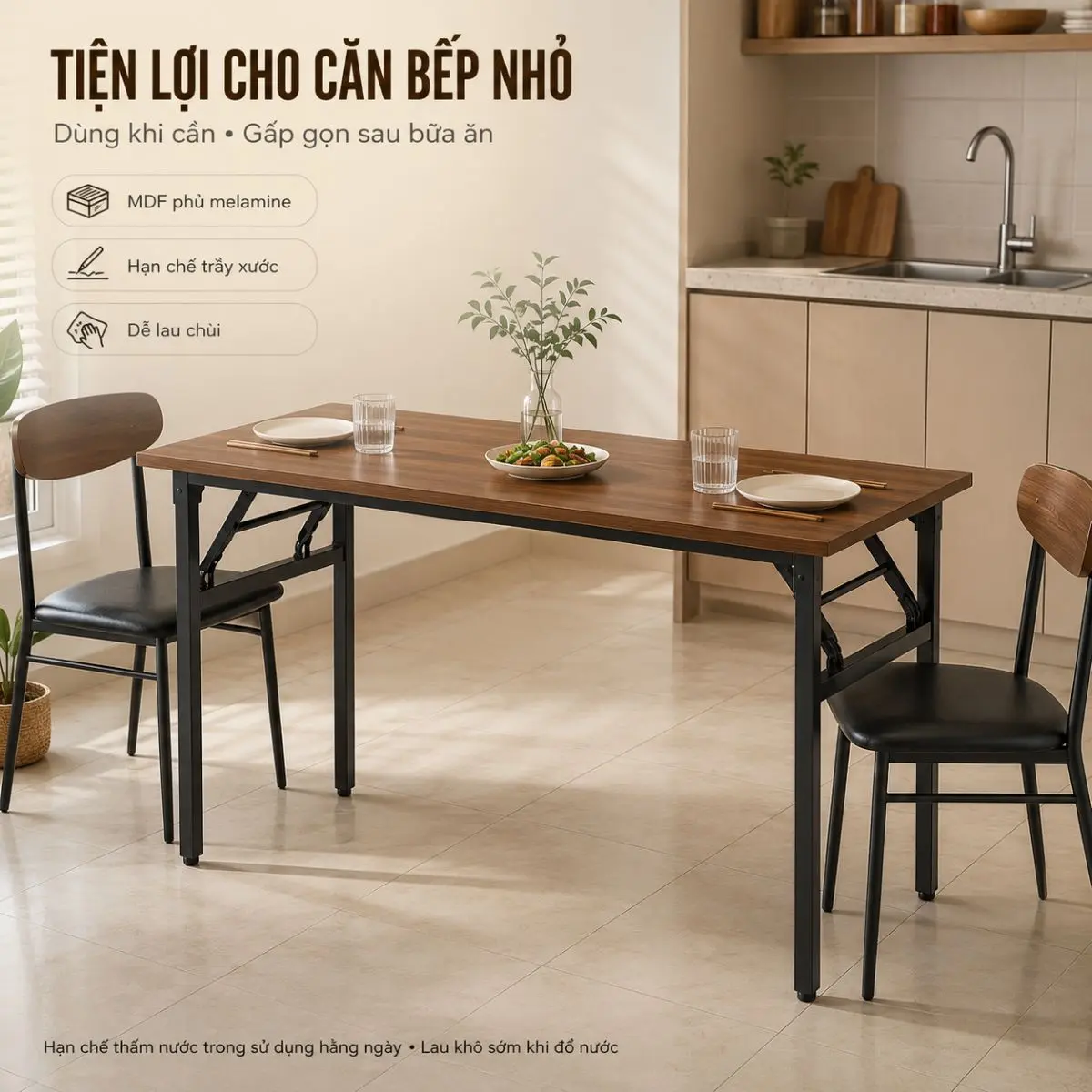 Bàn Làm Việc Gấp Gọn Bruno 120x60 – Thiết Kế Tiện Lợi, Chân Sắt Chắc Chắn, Mặt Gỗ MDF Cao Cấp 14 Bàn Làm Việc Gấp Gọn Bruno 120x60 – Thiết Kế Tiện Lợi, Chân Sắt Chắc Chắn, Mặt Gỗ MDF Cao Cấp - Ảnh 14