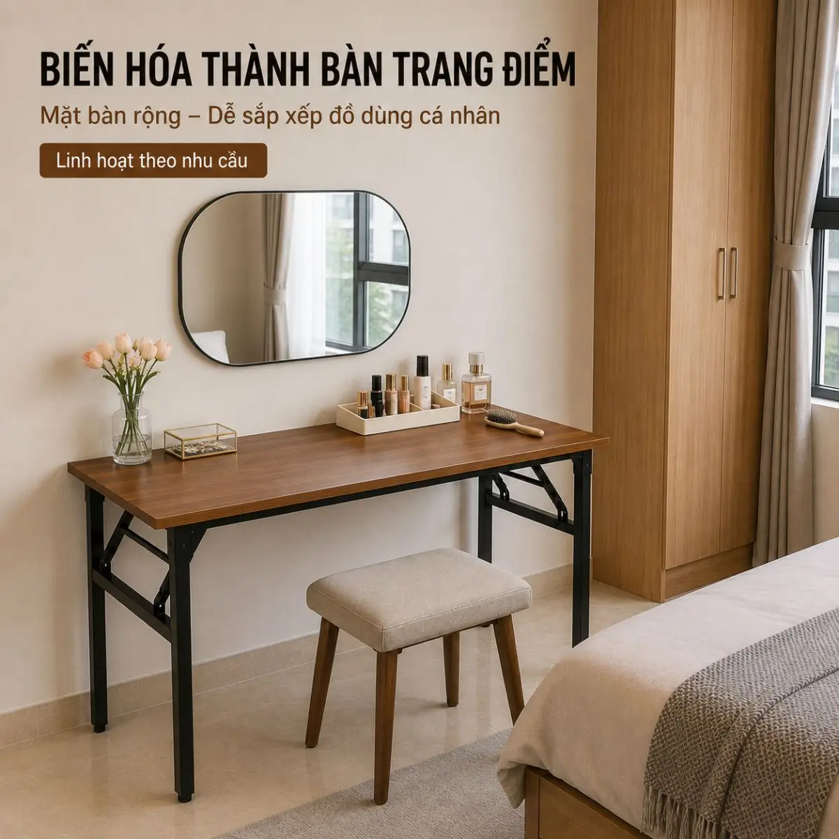 Bàn Làm Việc Gấp Gọn Bruno 120x60 – Thiết Kế Tiện Lợi, Chân Sắt Chắc Chắn, Mặt Gỗ MDF Cao Cấp 5 Bàn Làm Việc Gấp Gọn Bruno 120x60 – Thiết Kế Tiện Lợi, Chân Sắt Chắc Chắn, Mặt Gỗ MDF Cao Cấp - Ảnh 5