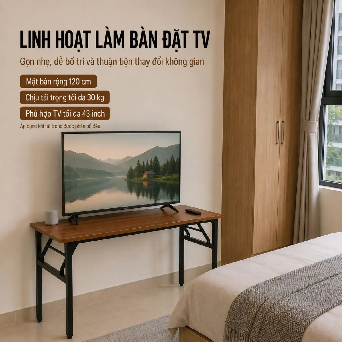 Bàn Làm Việc Gấp Gọn Bruno 120x60 – Thiết Kế Tiện Lợi, Chân Sắt Chắc Chắn, Mặt Gỗ MDF Cao Cấp 6 Bàn Làm Việc Gấp Gọn Bruno 120x60 – Thiết Kế Tiện Lợi, Chân Sắt Chắc Chắn, Mặt Gỗ MDF Cao Cấp - Ảnh 6