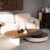 Bàn trà MOIRA- Gỗ Veneer thiết kế đa tầng tinh tế cho phòng khách hiện đại