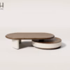 Bàn trà MOIRA- Gỗ Veneer thiết kế đa tầng tinh tế cho phòng khách hiện đại