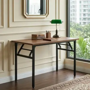 Bàn Làm Việc Gấp Gọn Bruno 120x60 – Thiết Kế Tiện Lợi, Chân Sắt Chắc Chắn, Mặt Gỗ MDF Cao Cấp