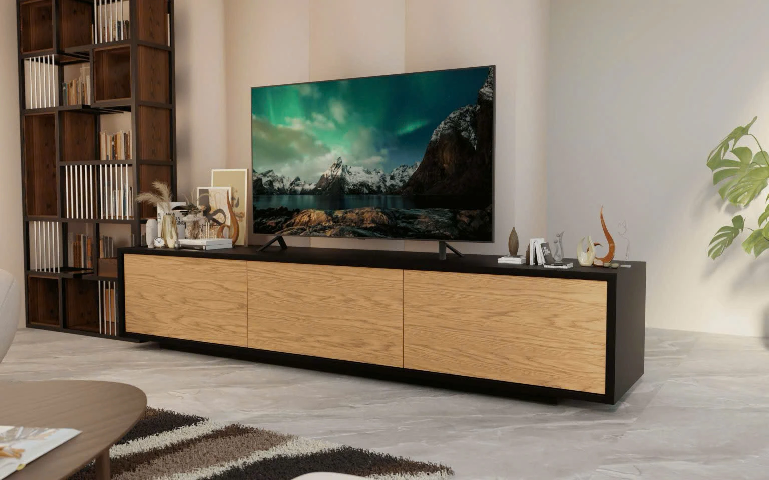 Kệ tivi đơn giản nhưng mang cả tinh thần sống tối giản – Biểu tượng nội thất năm 2025 14 Kệ tivi gỗ công nghiệp Nesta – mẫu kệ tivi đơn giản hiện đại tại Made4Home