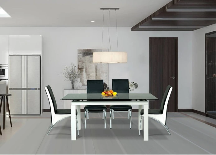 Bàn ăn mặt kính cường lực khung sắt Bàn ăn mặt kính cường lực khung sắt