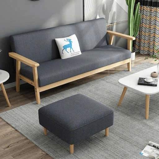 Ghế sa lông gỗ nhỏ gọn trong phòng khách hiện đại tối giản