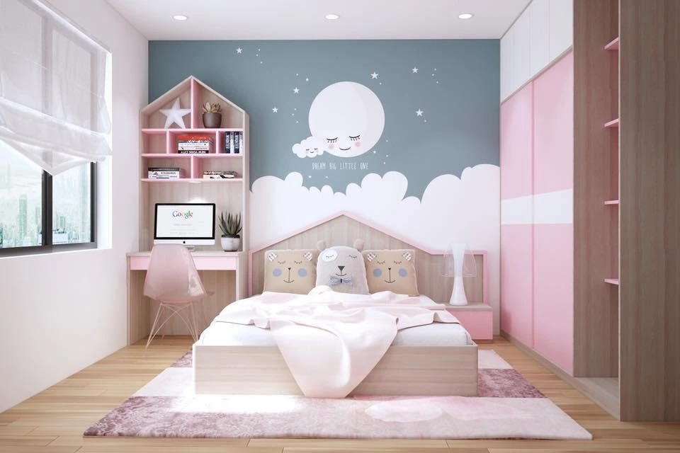 Giường cho bé gái - decor theo phong cách đáng yêu Giường cho bé gái - decor theo phong cách đáng yêu