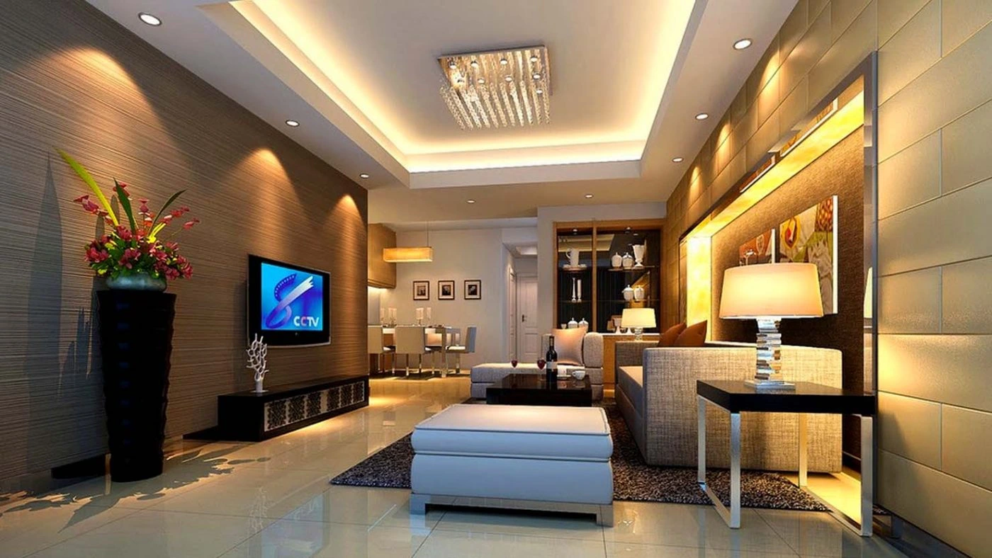 Decor Kệ Tivi Phòng Khách: 7 Ý Tưởng Sáng Tạo & Dễ Áp Dụng Nhất Hiện Nay 14 Sử dụng đèn LED hắt sáng hoặc đèn trang trí âm tường