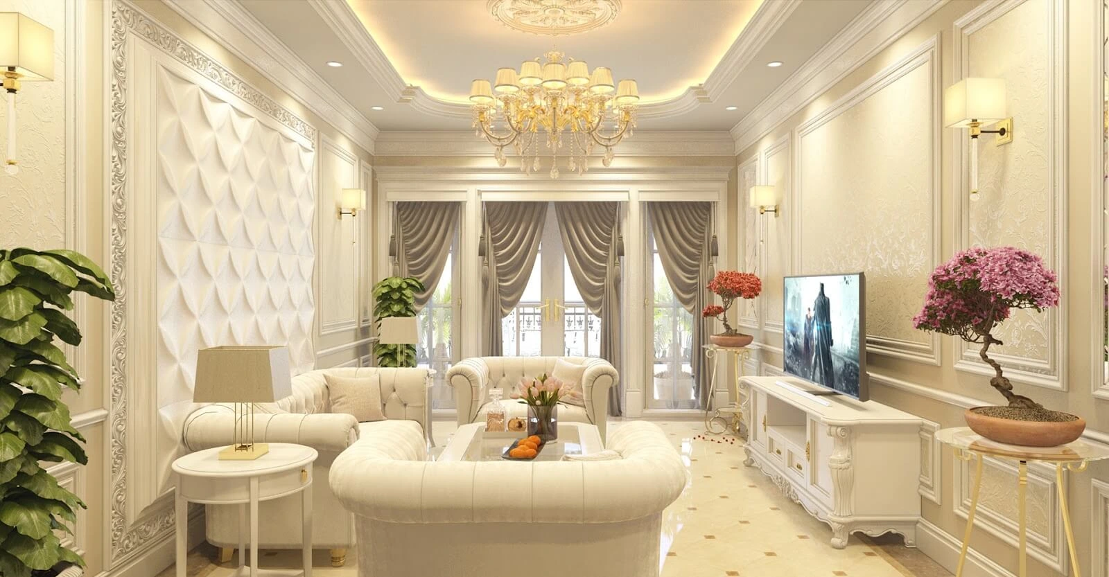 Nội thất tân cổ điển được thiết kế theo phong cách hiện đại
