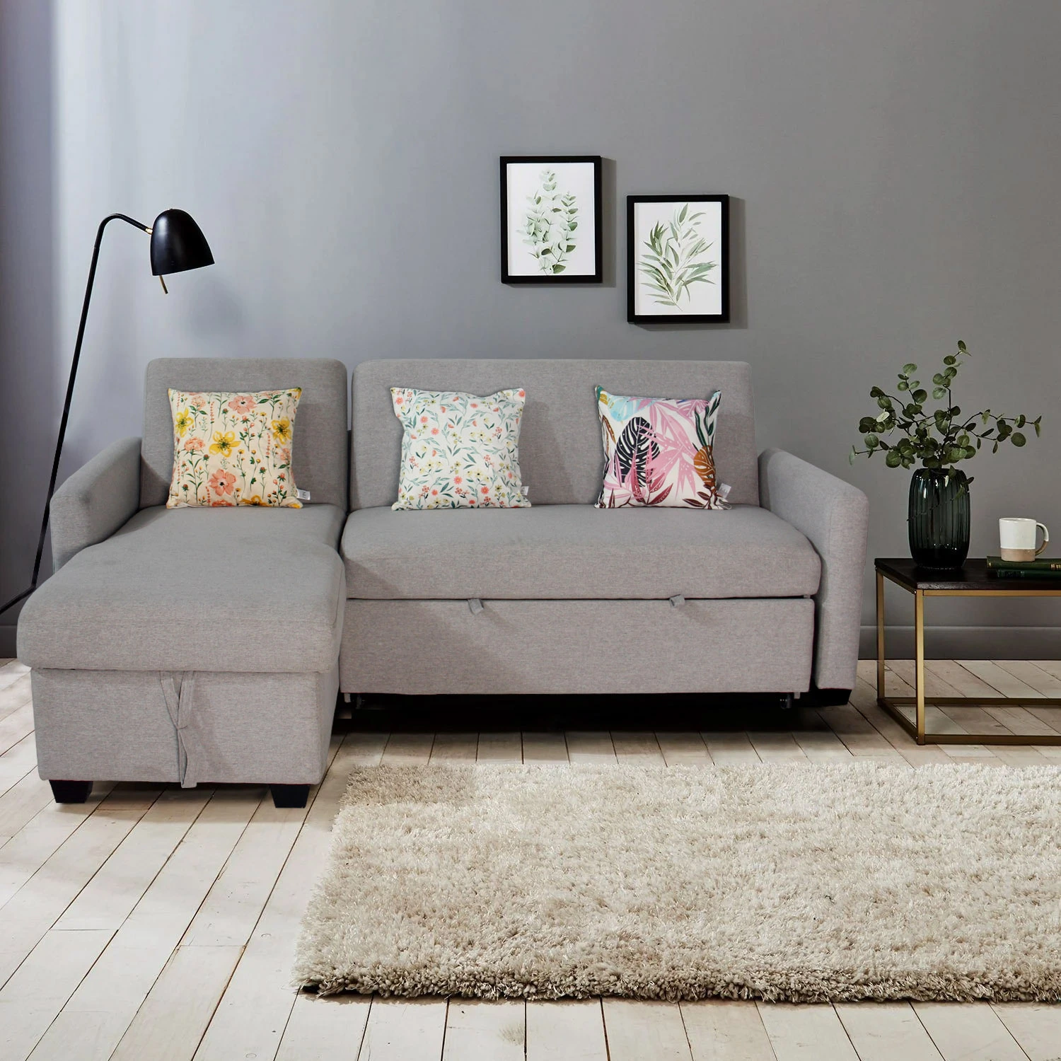 Bàn Ghế Sofa Gỗ Hiện Đại – Tinh Tế, Tiện Nghi Và Thẩm Mỹ Cao 6 Bộ Sofa Góc Norelli 2 – Màu xám navy