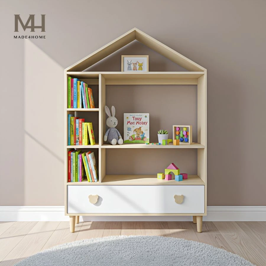 Kệ Sách Hình Ngôi Nhà Made4Home – Gọn Gàng, Sáng Tạo, Đầy Cảm Hứng