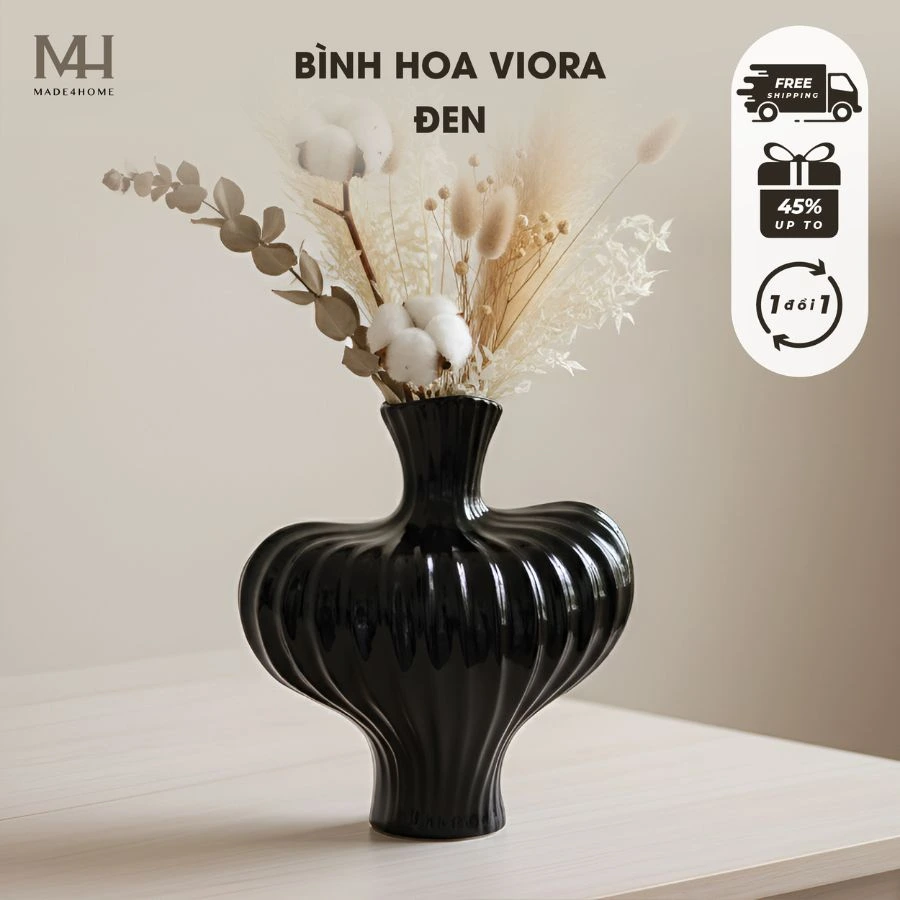 Bình Hoa Gốm Sứ Viora – Nghệ Thuật Tối Giản, Tôn Vinh Không Gian Sống 2 Bình Hoa Gốm Sứ Viora