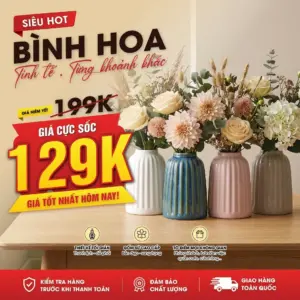 Bình hoa sứ Aionna trang trí decor họa tiết sọc Made4Home