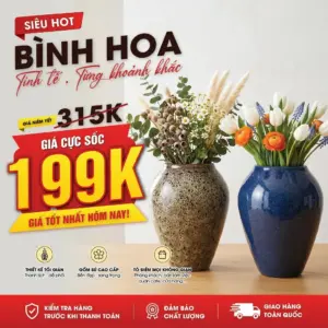 Bình hoa gốm sứ Lys trang trí decor dáng bầu Made4Home - Kích thước 25x11cm