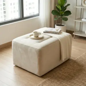 Đôn Sofa Bọc Vải Poly Cao Cấp Made4Home – Nhỏ Gọn, Đa Năng, Tinh Tế Cho Mọi Không Gian