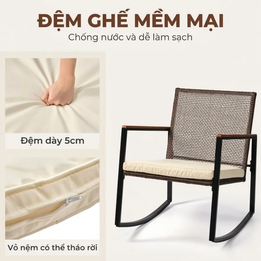 Bộ Ghế Bập Bênh Thư Giãn Ngoài Trời Made4Home – Patio Bistro Set 7 Bộ Ghế Bập Bênh Thư Giãn Ngoài Trời Made4Home – Patio Bistro Set - Ảnh 7